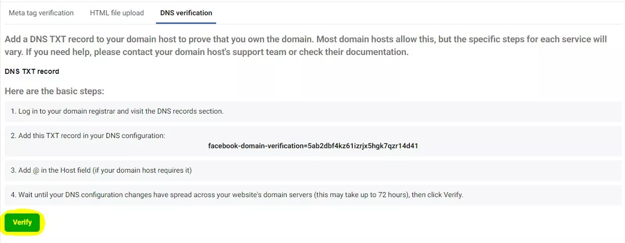 Facebook верификация на домейн с DNS записи през Cpanel: Част II - изображение 13