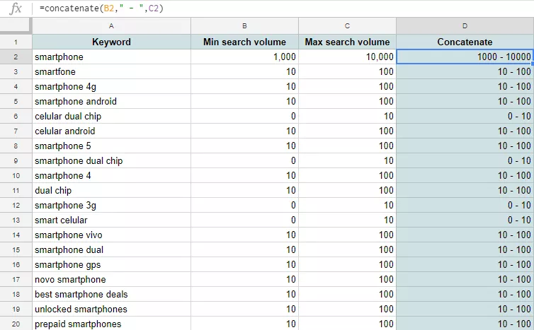 11+1 Google Sheets функции в помощ на SEO специалистите - изображение 2