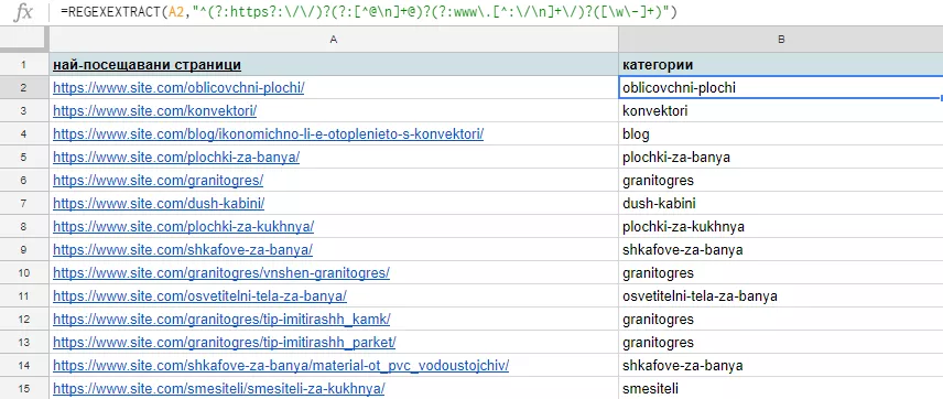 11+1 Google Sheets функции в помощ на SEO специалистите - изображение 10