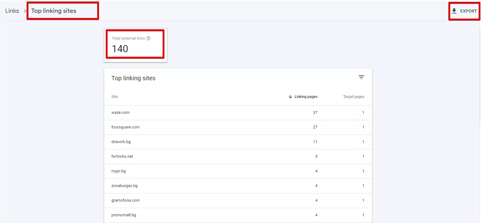 Анализ на външната линк маса с Google Search Console - изображение 6