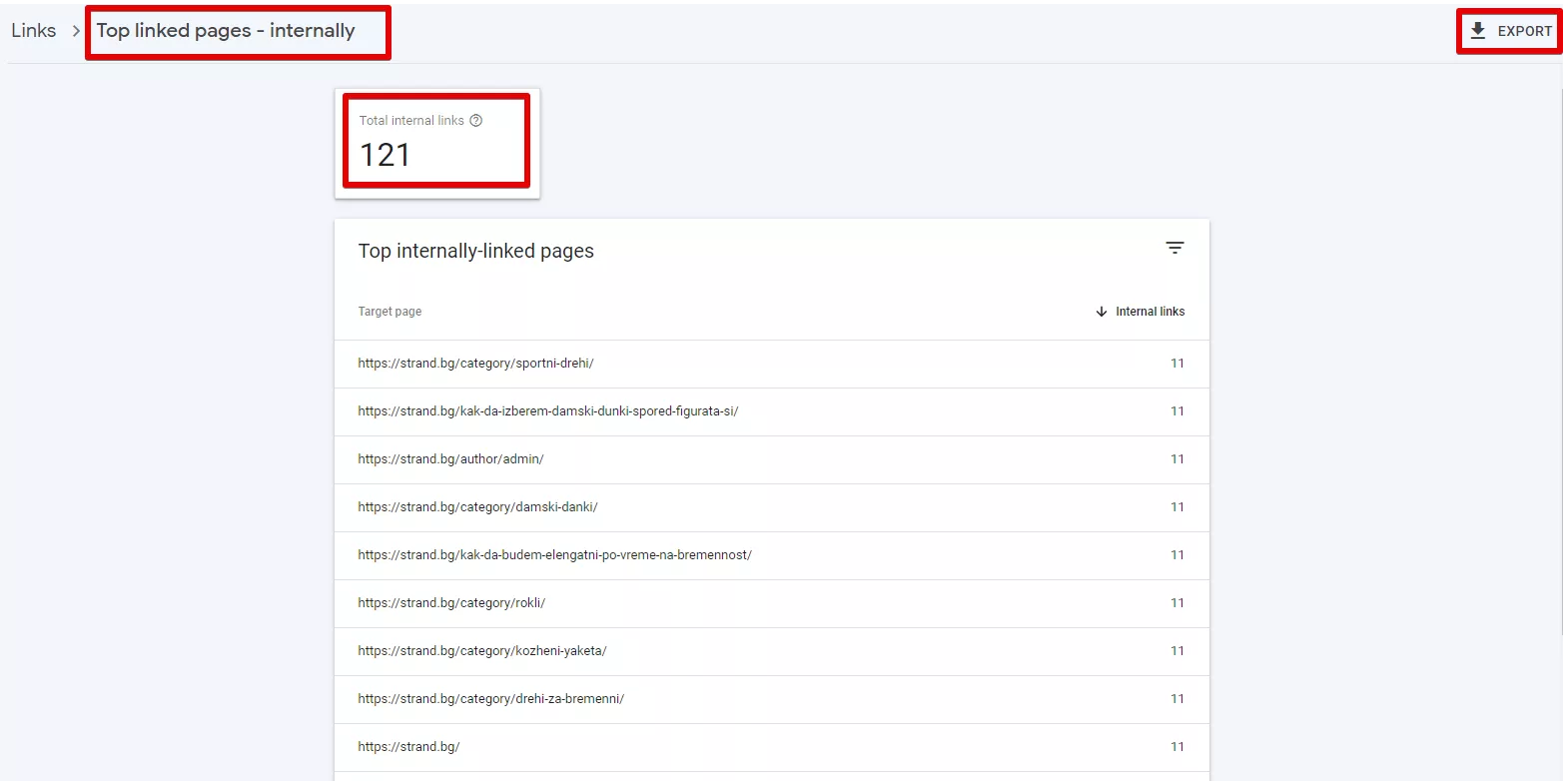 Анализ на външната линк маса с Google Search Console - изображение 9