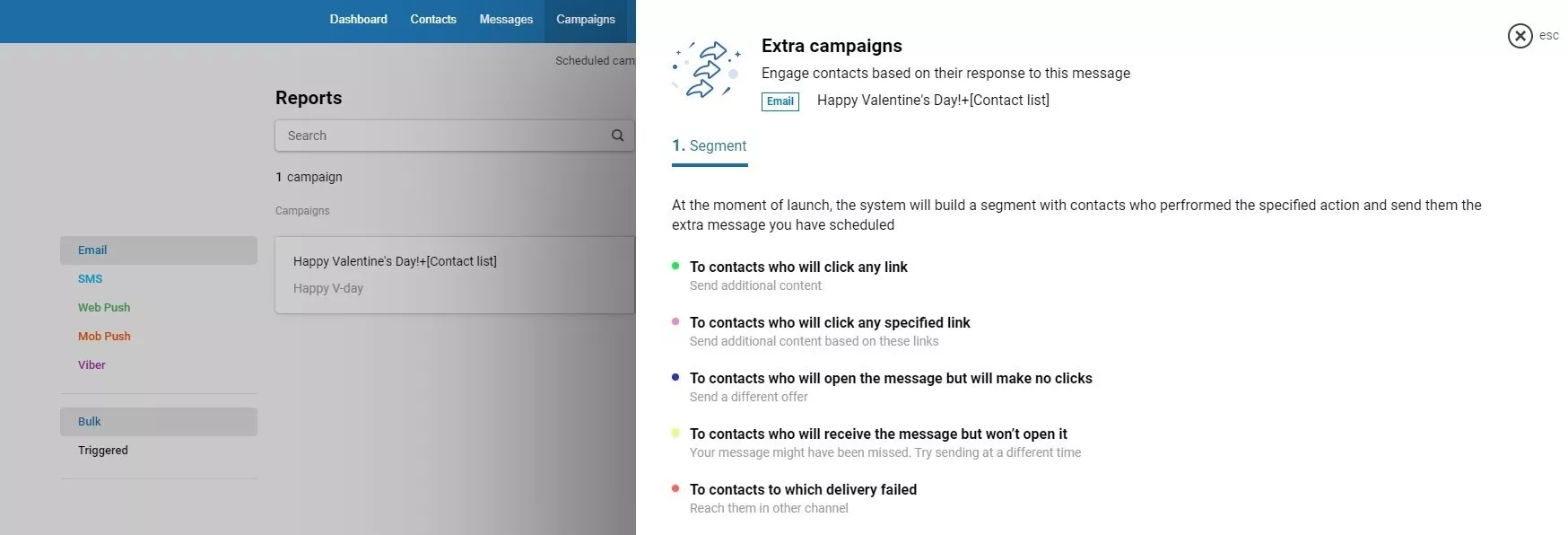 conditions for extra campaigns in yespo window