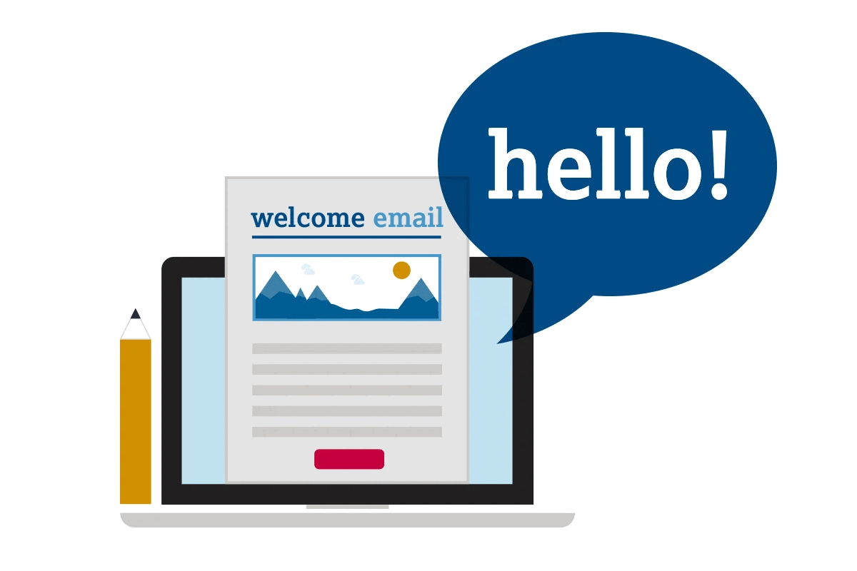 Първият онбординг имейл е Welcome email.