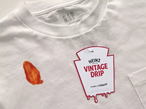 Колекцията HEINZ Vintage Drip е посветена на устойчивата мода и включва винтидж дрехи с петна от кетчуп