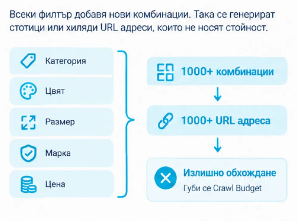 Сигналите &ndash; кликове, връзки, импресии, ангажираност &ndash; се разпределят между няколко адреса, вместо да усилят един.[10]