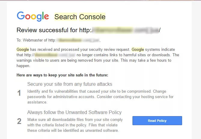 А Вие премахнахте ли злонамерения софтуер? Или колко бързо Google може да понижи сайта ви в резултатите от търсенето. - изображение 9